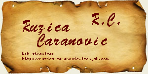 Ružica Caranović vizit kartica